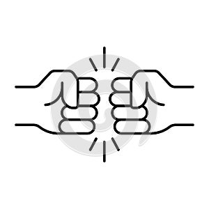 Two clenched fists icon in linear style.