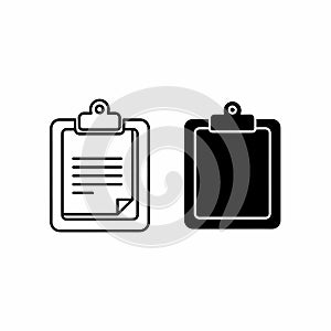 Clipboard Icon Set - Outline and Solid