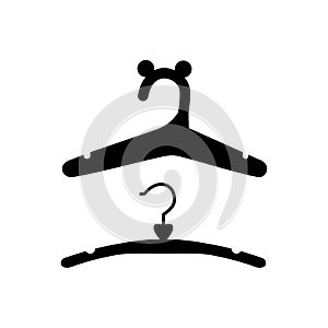 Two clothes hanger icon flat design vector