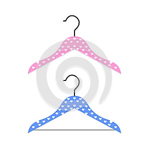 Two clothes hanger icon flat design vector