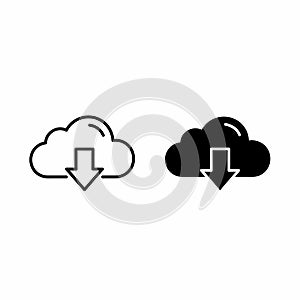 Cloud Download Icon Set