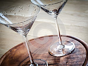 Two cocktail glasses