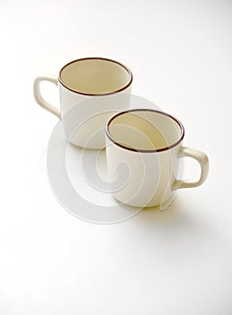 two coffee cup on white background