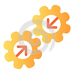 Two cogwheels flat icon. Gears color icons in trendy flat style. Mechanism gradient style design, designed for web and