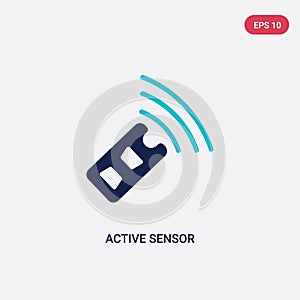 Two color active sensor vector icon from general-1 concept. isolated blue active sensor vector sign symbol can be use for web, photo