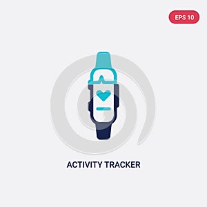 Two color activity tracker vector icon from electronic devices concept. isolated blue activity tracker vector sign symbol can be
