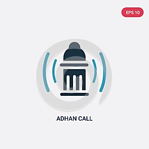 Two color adhan call vector icon from religion-2 concept. isolated blue adhan call vector sign symbol can be use for web, mobile