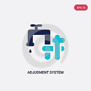 Two color adjusment system vector icon from construction concept. isolated blue adjusment system vector sign symbol can be use for