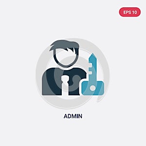 Two color admin vector icon from strategy concept. isolated blue admin vector sign symbol can be use for web, mobile and logo. eps