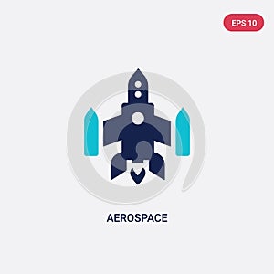 Two color aerospace vector icon from astronomy concept. isolated blue aerospace vector sign symbol can be use for web, mobile and