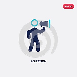 Two color agitation vector icon from general-1 concept. isolated blue agitation vector sign symbol can be use for web, mobile and