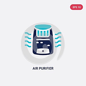 Two color air purifier vector icon from electronic devices concept. isolated blue air purifier vector sign symbol can be use for