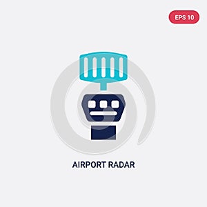 Two color airport radar vector icon from airport terminal concept. isolated blue airport radar vector sign symbol can be use for