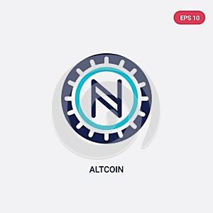 Two color altcoin vector icon from blockchain concept. isolated blue altcoin vector sign symbol can be use for web, mobile and