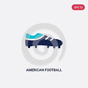 Two color american football black shoe vector icon from american football concept. isolated blue american football black shoe