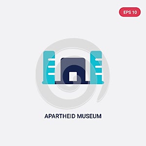 Two color apartheid museum vector icon from africa concept. isolated blue apartheid museum vector sign symbol can be use for web,