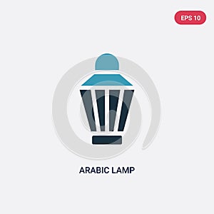 Two color arabic lamp vector icon from religion-2 concept. isolated blue arabic lamp vector sign symbol can be use for web, mobile