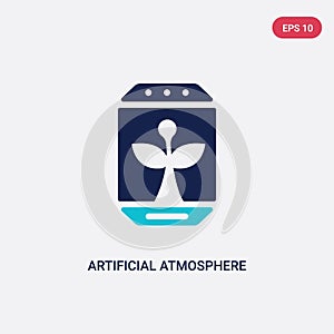 Two color artificial atmosphere vector icon from artificial intellegence concept. isolated blue artificial atmosphere vector sign