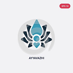 Two color ayyavazhi vector icon from religion concept. isolated blue ayyavazhi vector sign symbol can be use for web, mobile and photo