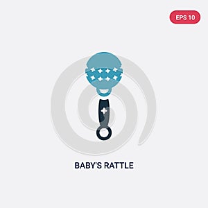 Two color baby`s rattle vector icon from other concept. isolated blue baby`s rattle vector sign symbol can be use for web, mobil