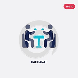 two color baccarat vector icon from activity and hobbies concept. isolated blue baccarat vector sign symbol can be use for web,