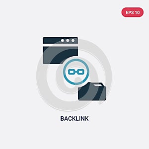 Two color backlink vector icon from networking concept. isolated blue backlink vector sign symbol can be use for web, mobile and