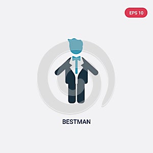Two color bestman vector icon from people concept. isolated blue bestman vector sign symbol can be use for web, mobile and logo.