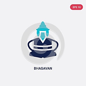 Two color bhagavan vector icon from india concept. isolated blue bhagavan vector sign symbol can be use for web, mobile and logo. photo