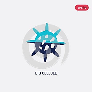 Two color big cellule vector icon from human body parts concept. isolated blue big cellule vector sign symbol can be use for web, photo