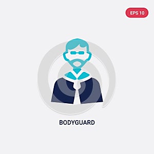 Two color bodyguard vector icon from discotheque concept. isolated blue bodyguard vector sign symbol can be use for web, mobile