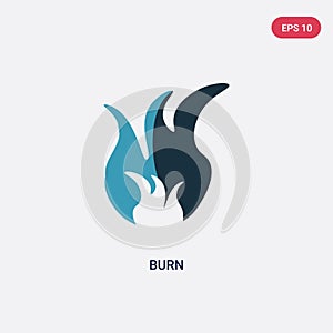 Two color burn vector icon from nature concept. isolated blue burn vector sign symbol can be use for web, mobile and logo. eps 10