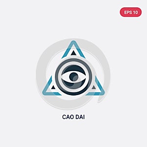 Two color cao dai vector icon from religion concept. isolated blue cao dai vector sign symbol can be use for web, mobile and logo