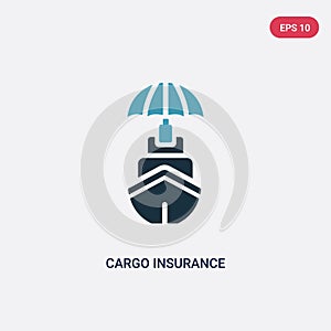 Two color cargo insurance vector icon from insurance concept. isolated blue cargo insurance vector sign symbol can be use for web
