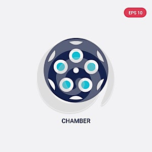 Two color chamber vector icon from army and war concept. isolated blue chamber vector sign symbol can be use for web, mobile and