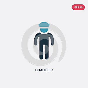 Two color chauffer vector icon from people skills concept. isolated blue chauffer vector sign symbol can be use for web, mobile