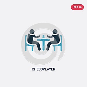 Two color chessplayer vector icon from people skills concept. isolated blue chessplayer vector sign symbol can be use for web,