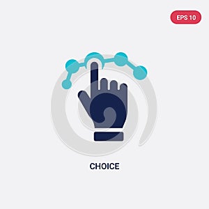 Two color choice vector icon from ethics concept. isolated blue choice vector sign symbol can be use for web, mobile and logo. eps