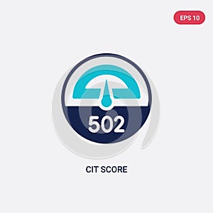 Two color cit score vector icon from general-1 concept. isolated blue cit score vector sign symbol can be use for web, mobile and