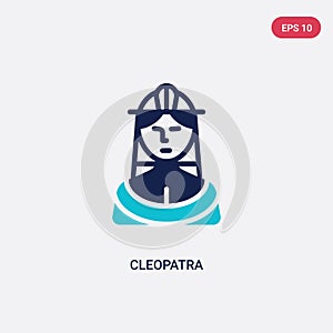 Two color cleopatra vector icon from desert concept. isolated blue cleopatra vector sign symbol can be use for web, mobile and