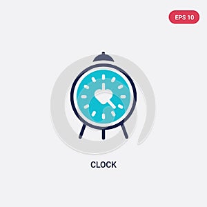 Two color clock vector icon from blogger and influencer concept. isolated blue clock vector sign symbol can be use for web, mobile