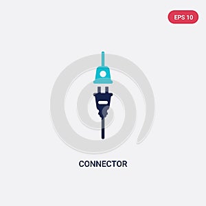 Two color connector vector icon from electronic devices concept. isolated blue connector vector sign symbol can be use for web,