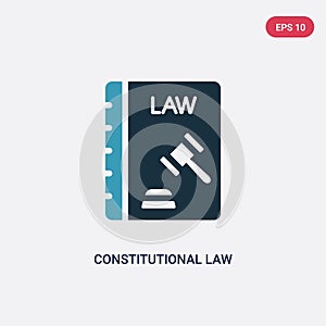 Two color constitutional law vector icon from law and justice concept. isolated blue constitutional law vector sign symbol can be