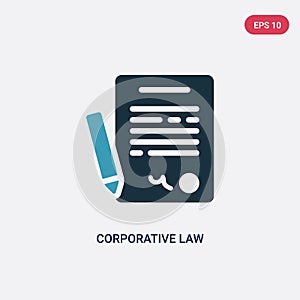 Two color corporative law vector icon from law and justice concept. isolated blue corporative law vector sign symbol can be use photo