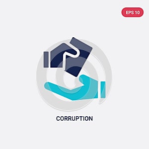 Two color corruption vector icon from ethics concept. isolated blue corruption vector sign symbol can be use for web, mobile and