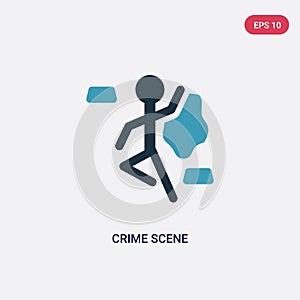 Two color crime scene vector icon from law and justice concept. isolated blue crime scene vector sign symbol can be use for web,