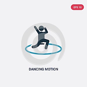 Two color dancing motion vector icon from sports concept. isolated blue dancing motion vector sign symbol can be use for web,