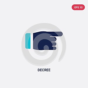 Two color decree vector icon from gestures concept. isolated blue decree vector sign symbol can be use for web, mobile and logo.