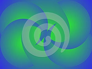 Two-color degraded background with several curved shapes towards the center