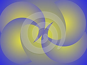 Two-color degraded background with several curved shapes towards the center