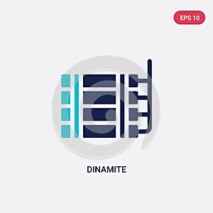 Two color dinamite vector icon from army concept. isolated blue dinamite vector sign symbol can be use for web, mobile and logo.